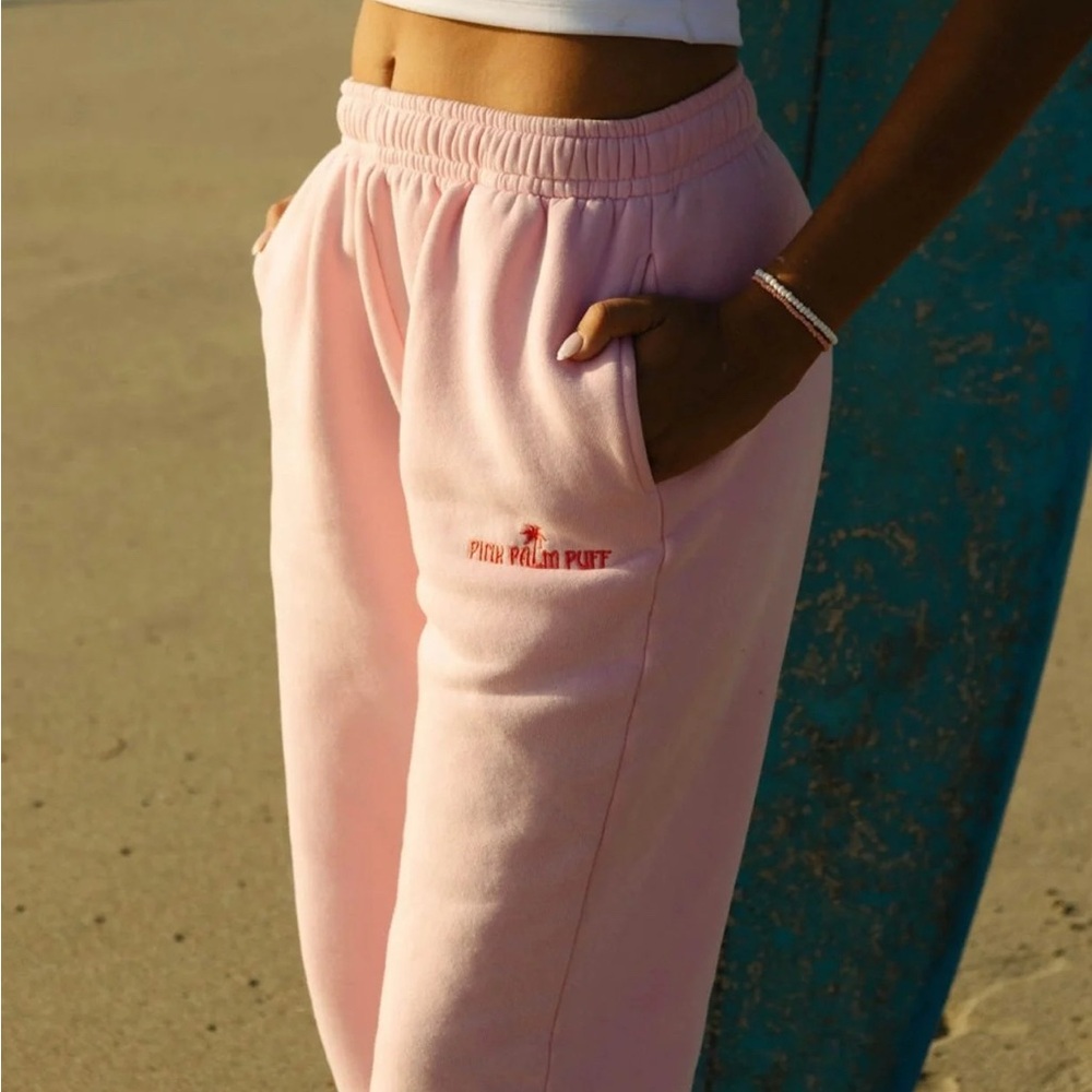 Pink Palm Puff sweats
